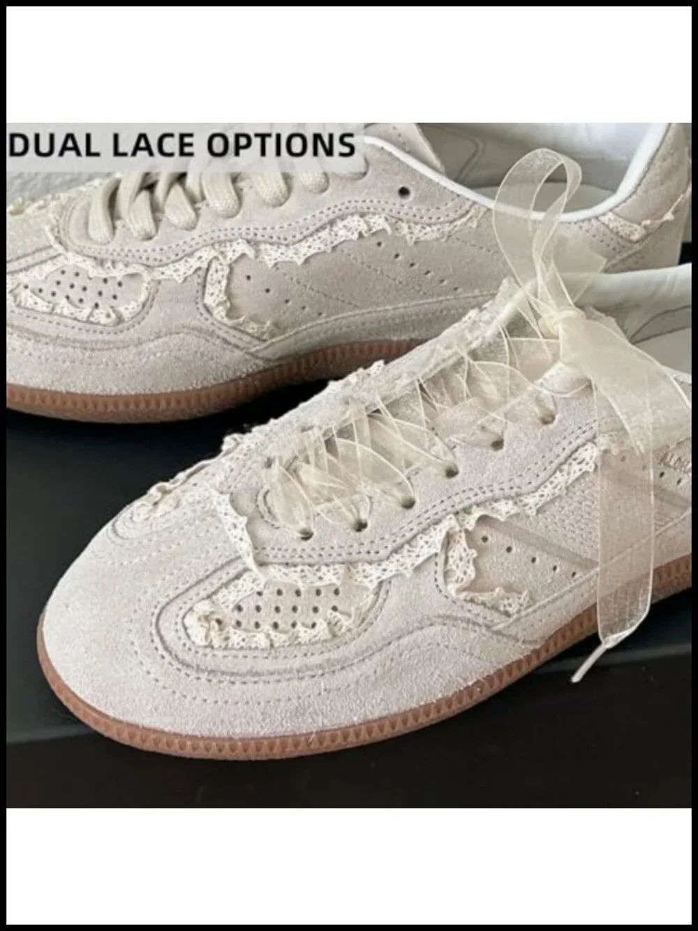 PU Leather Lace Up Casual Sneakers Breathable Mesh Fashion Walking Shoes
